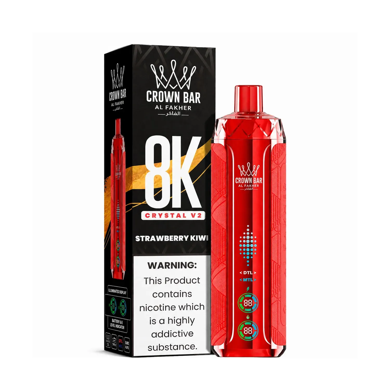 Al Fakher Crown Bar Crystal V2 8000 Peach Ice - Image 11