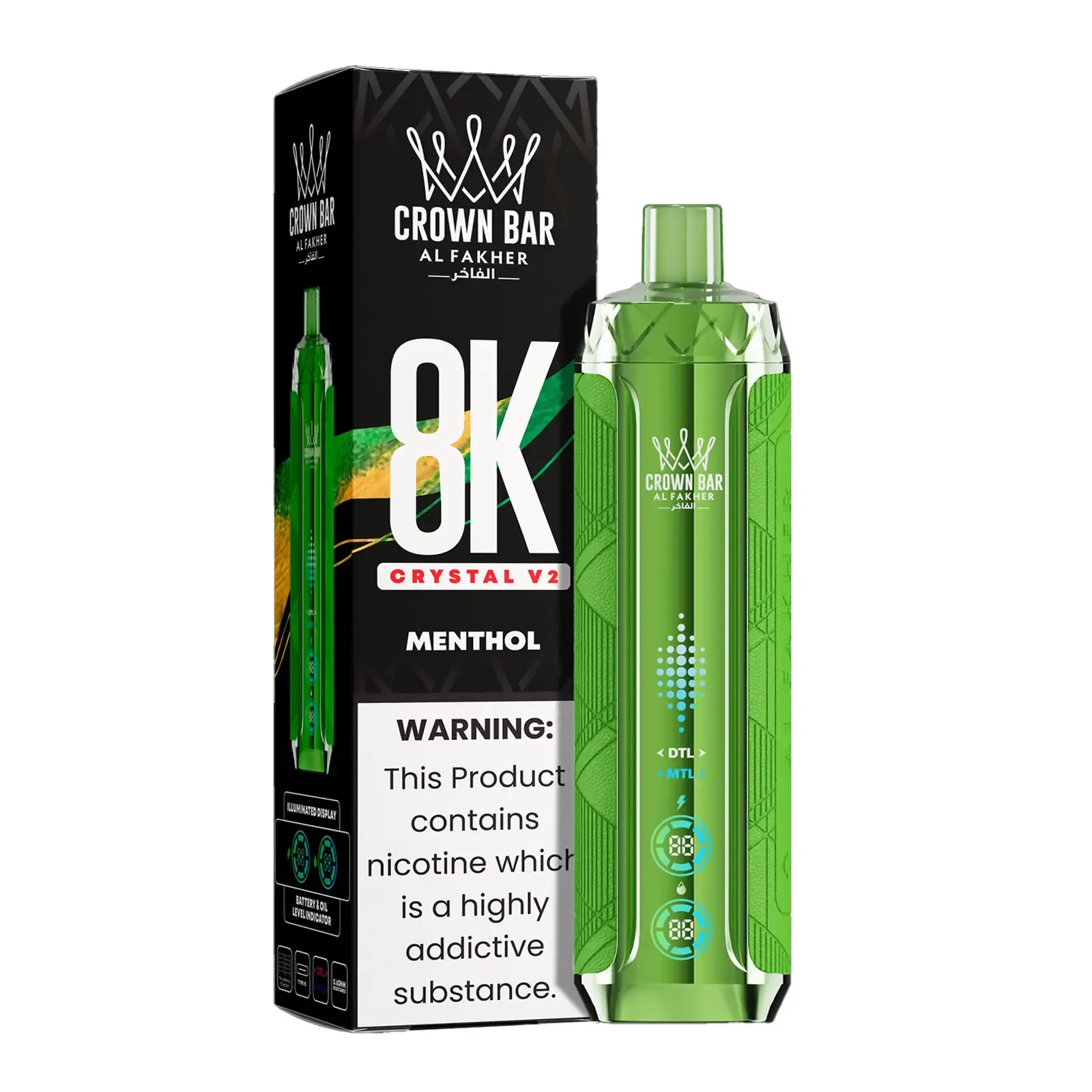 Al Fakher Crown Bar Crystal V2 8000 Peach Ice - Image 5
