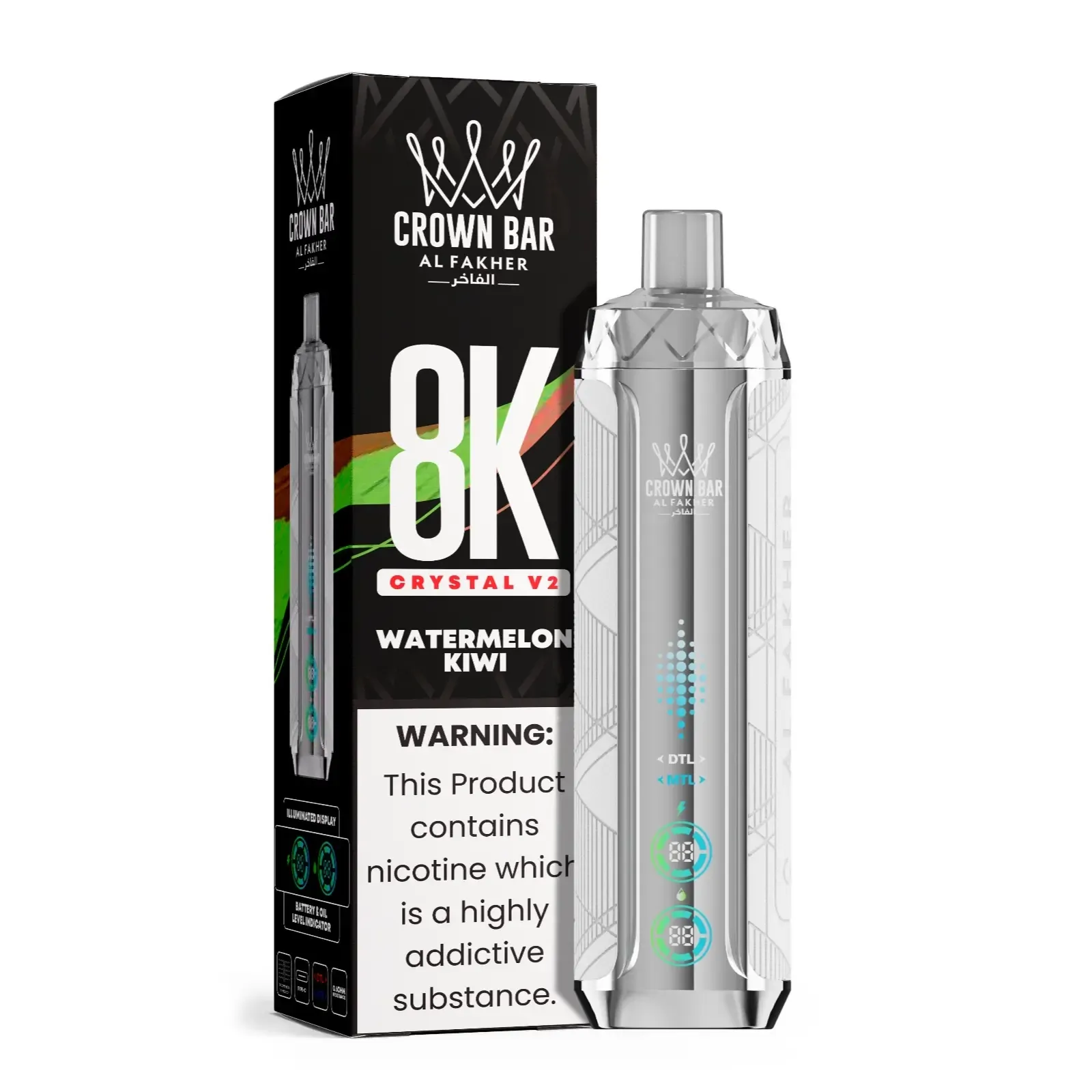 Al Fakher Crown Bar Crystal V2 8000 Peach Ice - Image 6