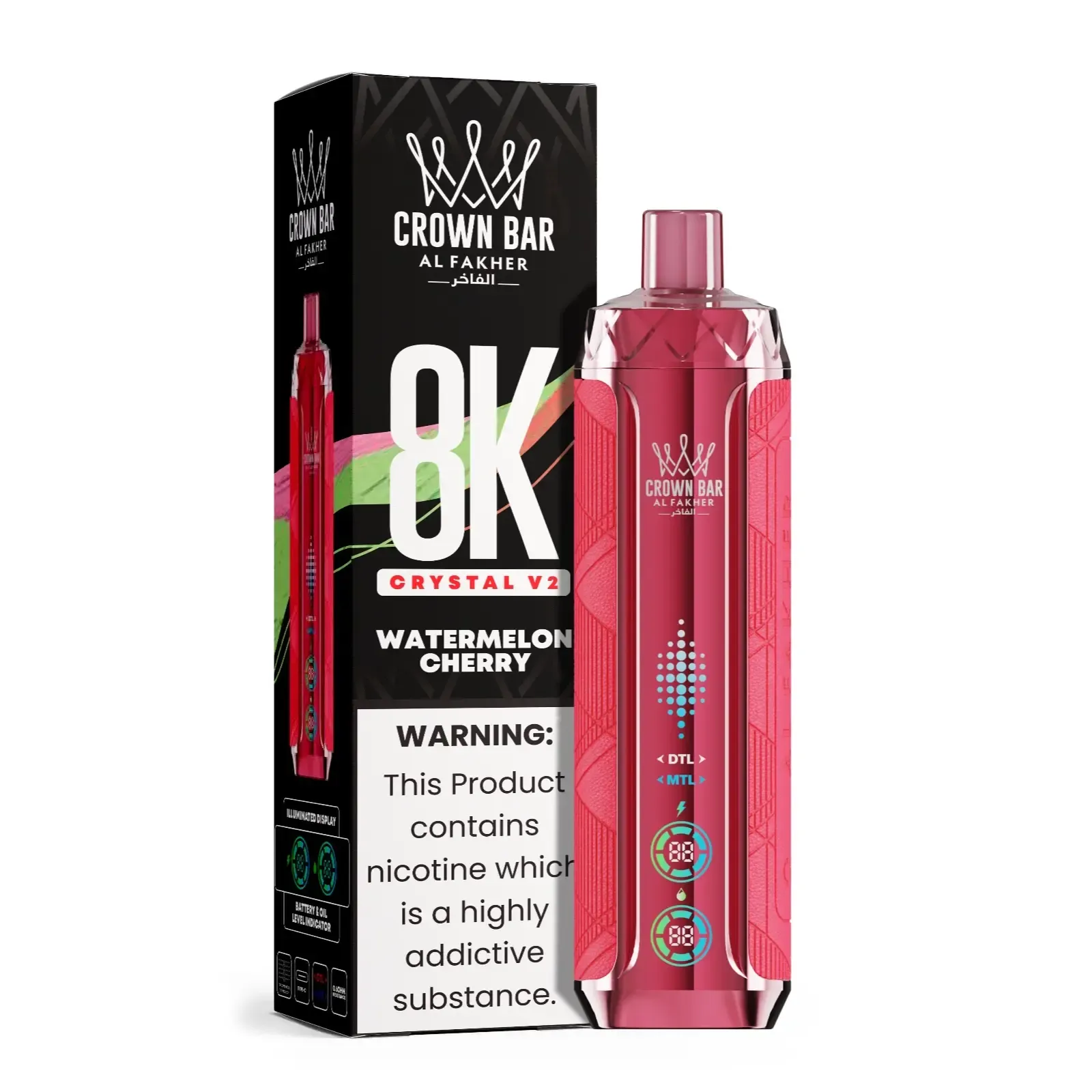 Al Fakher Crown Bar Crystal V2 8000 Peach Ice - Image 8